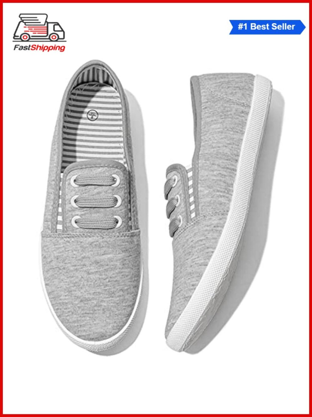 ✨ Women's Canvas Slip On Sneakers Casual Walking Non Slip Work Shoes